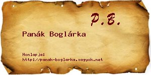 Panák Boglárka névjegykártya